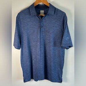 Callaway Opti-Dri Mens Polo Shirt M Blue Heathered Short Sleeve Golf Performance